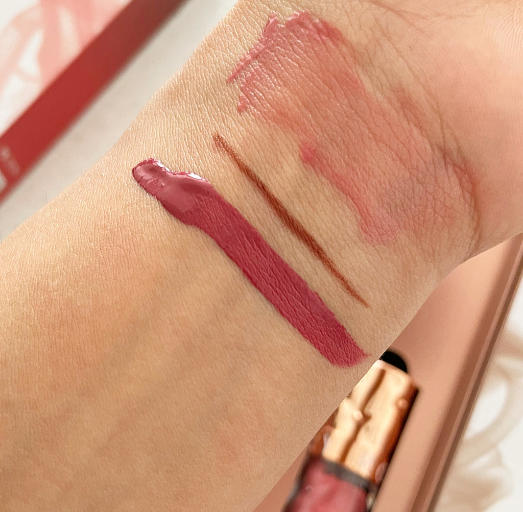 3 PCS Velvet Lip Set Hydrate& Matte Liquid Lipstick, Lipliner  Lip Gloss