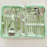 22 Pieces Mint Green Pedicure Tools With Pocket