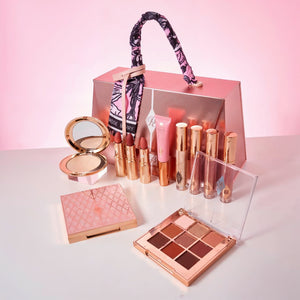 Bronze Luxurious Makeup Bag With Makeup Bundle