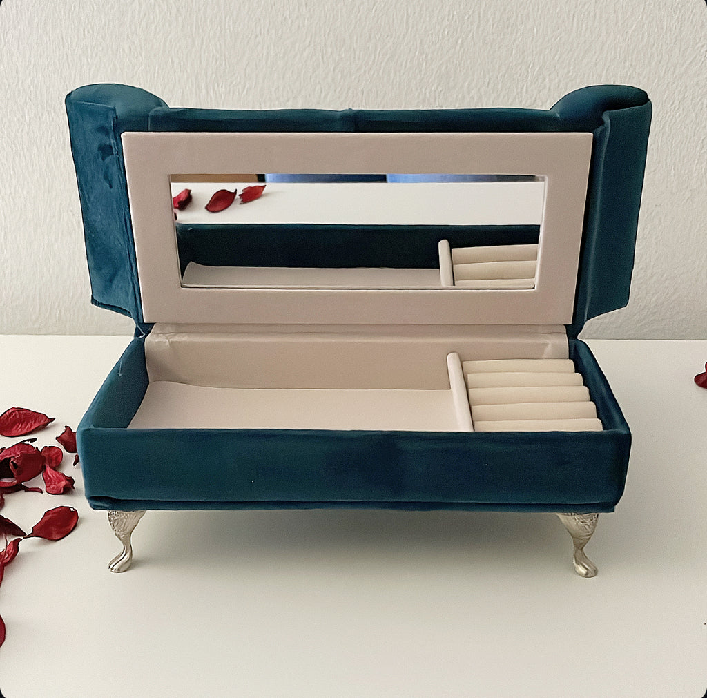 Green Velvet Couch Accessories Organizer