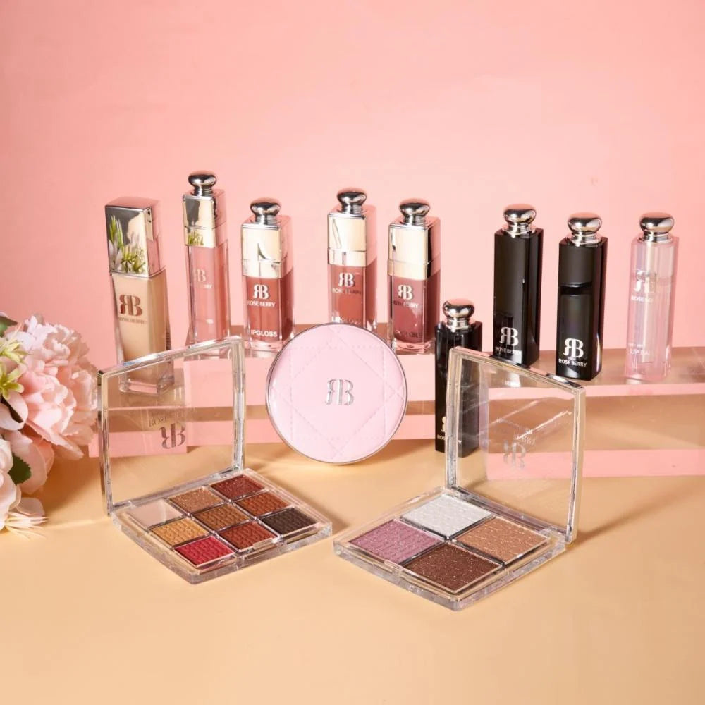 Pink Luxurious Makeup Bag With Makeup Bundle