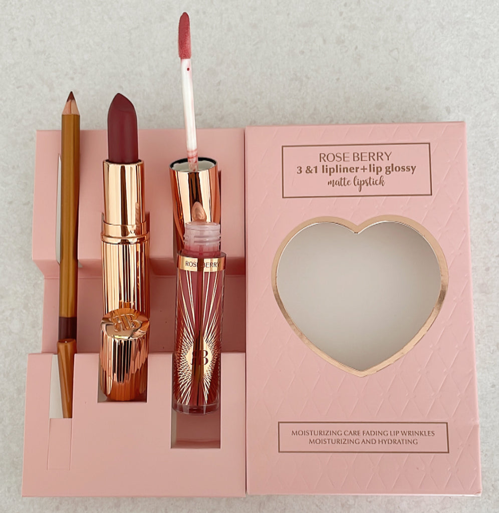 Code B Lovely Box Lip Gloss,Lipliner and Matte Lipstick Box