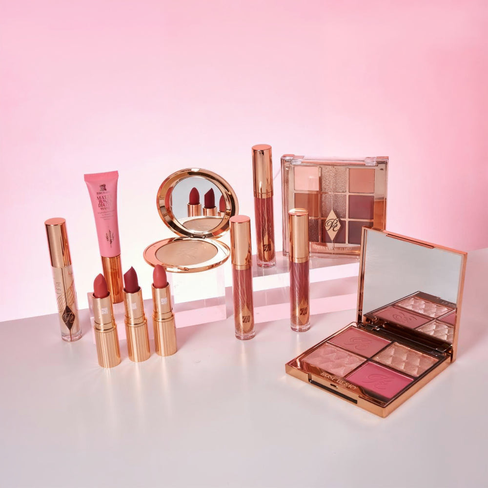 Bronze Luxurious Makeup Bag With Makeup Bundle