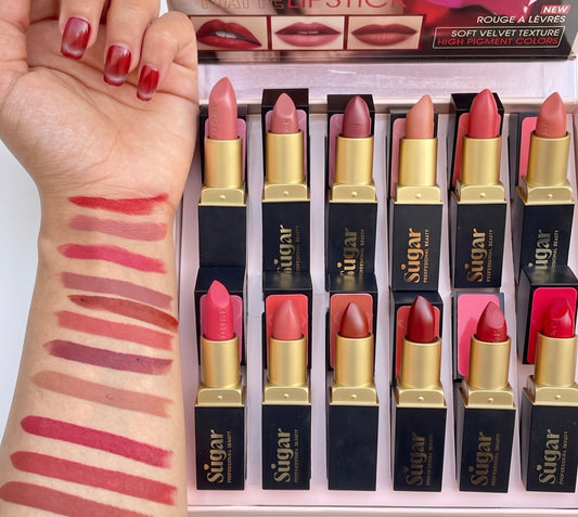 12 Colors High Pigment Colors Matte Lipsticks
