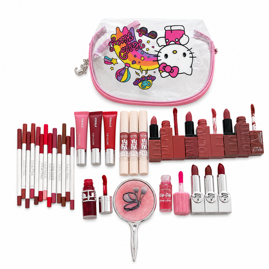 Lips Only Makeup Bundle With Bag and Mirror