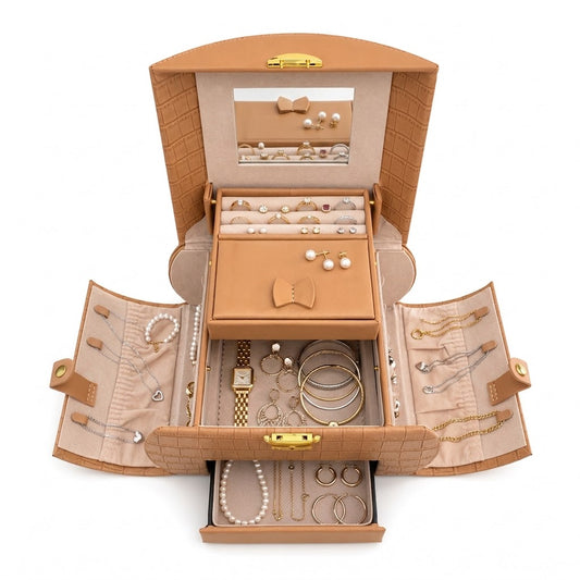 Khaki Big Size Leather Organizer Without key