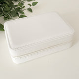 White Accessory Organizer With Zipper & Mirror