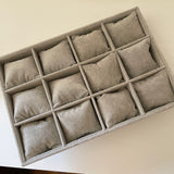 Grey Velvet Watches & Accessories Organizer