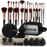 Black Brushes set with washbag