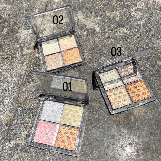 4 Colors Highly Pigmented Highlighter Kit
