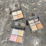 4 Colors Highly Pigmented Highlighter Kit