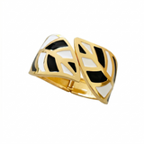 Gold X black X White Leaves Bangle