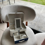White X Blue Leather Organizer