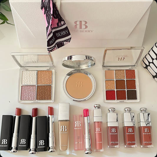 White Luxurious Makeup Bag with Makeup Bundle