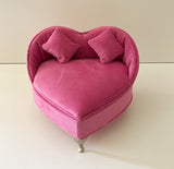 Fuchsia Heart Shape Velvet Accessory Organizer