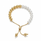 Gold X White Pearls Bracelet