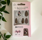 Code G 24 Pcs Fake Nails + Nail Patches With File Strips