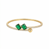 Gold X Green Strassed Cuff