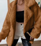 Camel Color Women Fur Coat