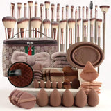 Printed Brushes Set With Bag