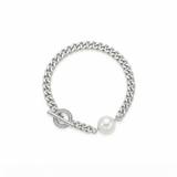 Silver X White Bracelet