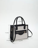 Two Tone Square Bag Zipper Detail Polyester For Daily Life