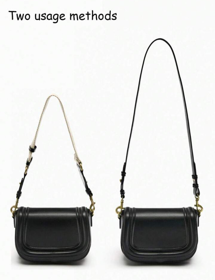 Women's Fashion Crossbody Saddle Bag, 2025 New Arrival Shoulder Bag With Wide Adjustable Strap