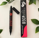 2 in 1 Black Matte Waterproof eyeliner & Wing Stamp Pen