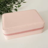 Pink Accessory Organizer With Zipper & Mirror