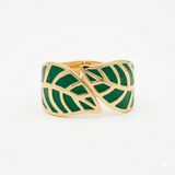 Gold X Green Leaves Bangle