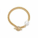 Gold X White Pearl Bracelet