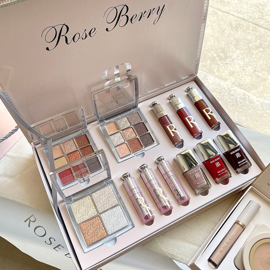 Rose Berry Blooming Bouquet Makeup Bundle 🌹 With skin focus gift