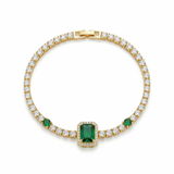 Gold X Green Stone Bracelet