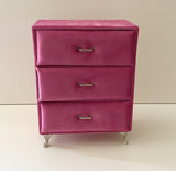 Fuchsia Velvet 3 Drawers Organizer