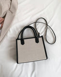 Two Tone Square Bag Zipper Detail Polyester For Daily Life