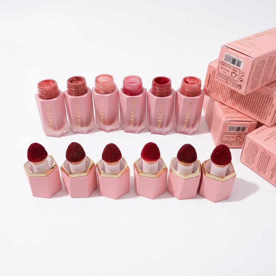 Liquid Blusher Sponge Applicator Matte 6 Colors Set