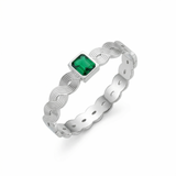 Silver X Green Bangle