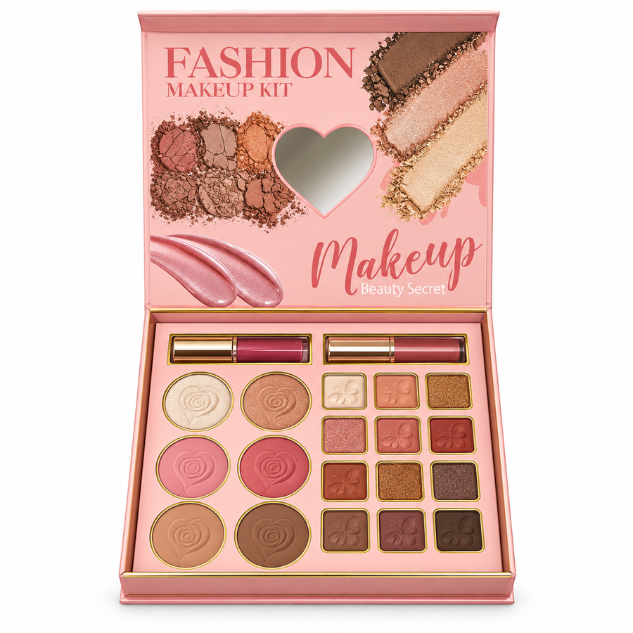 Fashion Eyeshadow Blush Highlighter Lipgloss Powder Contour Makeup Kit