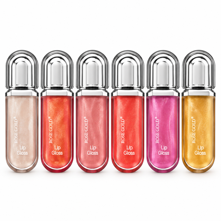 6 Colors Transparent Glitter Lip Gloss