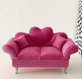 Pink Velvet Couch Accessories Organizer With Mirror