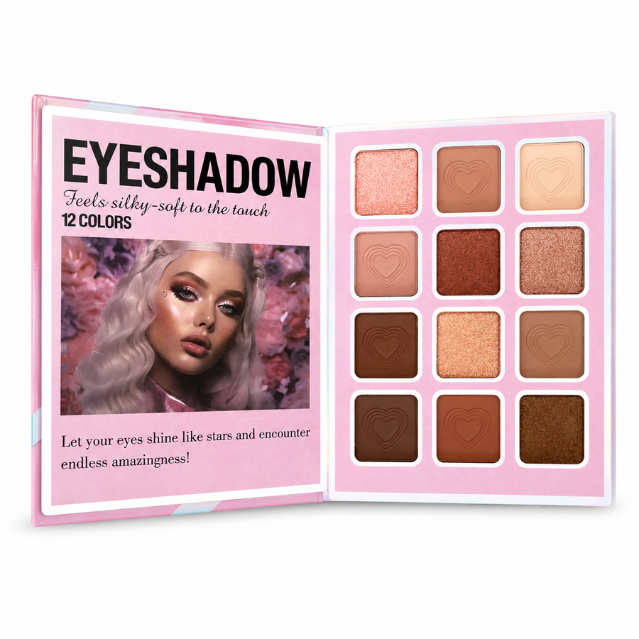 Eyeshadow Blusher Contour Highlighter Powder Brush Mirror Makeup Kit