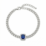 Silver X Blue Bracelet
