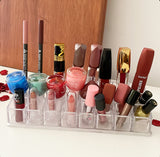 24 Places Transparent Acrylic Lipstick, Lip Gloss, Storage Display Stand Organizer Without Makeup