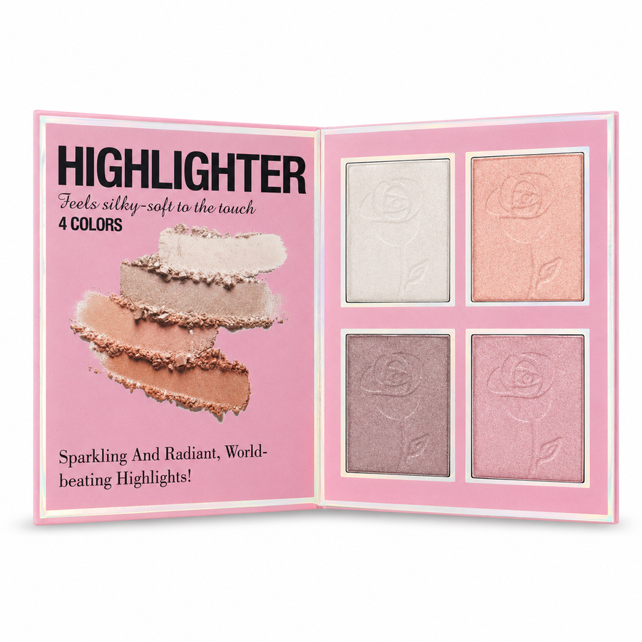 Eyeshadow Blusher Contour Highlighter Powder Brush Mirror Makeup Kit
