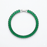 Silver x green tennis Bracelet
