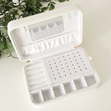 White Accessory Organizer With Zipper & Mirror