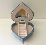 Blue Heart Shape Velvet Accessory Organizer