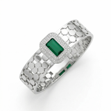 Silver X Green Bangle