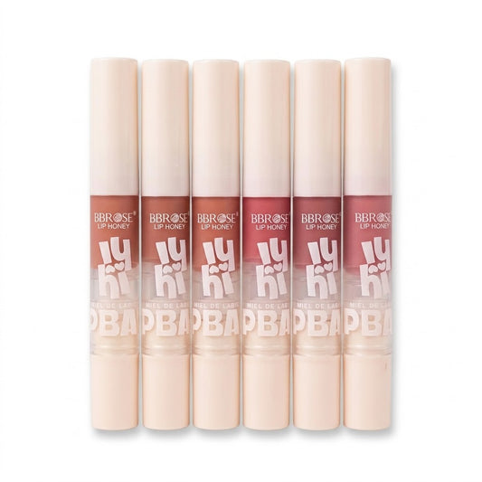 6 Colors Long Lasting Moisture Lip Honey Lip Balm Lip Gloss -Brush Applicator