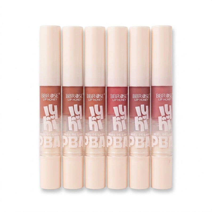 6 Colors Long Lasting Moisture Lip Honey Lip Balm Lip Gloss -Brush Applicator